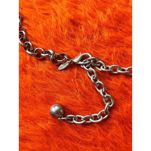 90s vintage metal rolo link chain belt silver wallet chain 1990s - Picture 3 of 4